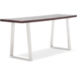 Finch Lionel Wood and Stainless Steel Metal Bench Dark Walnut Brown