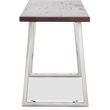 Finch Lionel Wood and Stainless Steel Metal Bench Dark Walnut Brown