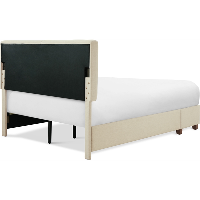 Finch Maxwell Storage Bed with Adjustable Height Headboard King Size Beige