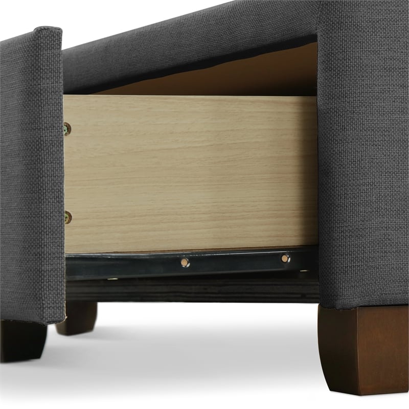 Finch Maxwell Storage Bed with Adjustable Height Headboard King Size Dark Gray