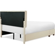 Finch Maxwell Storage Bed with Adjustable Height Headboard Queen Size Beige