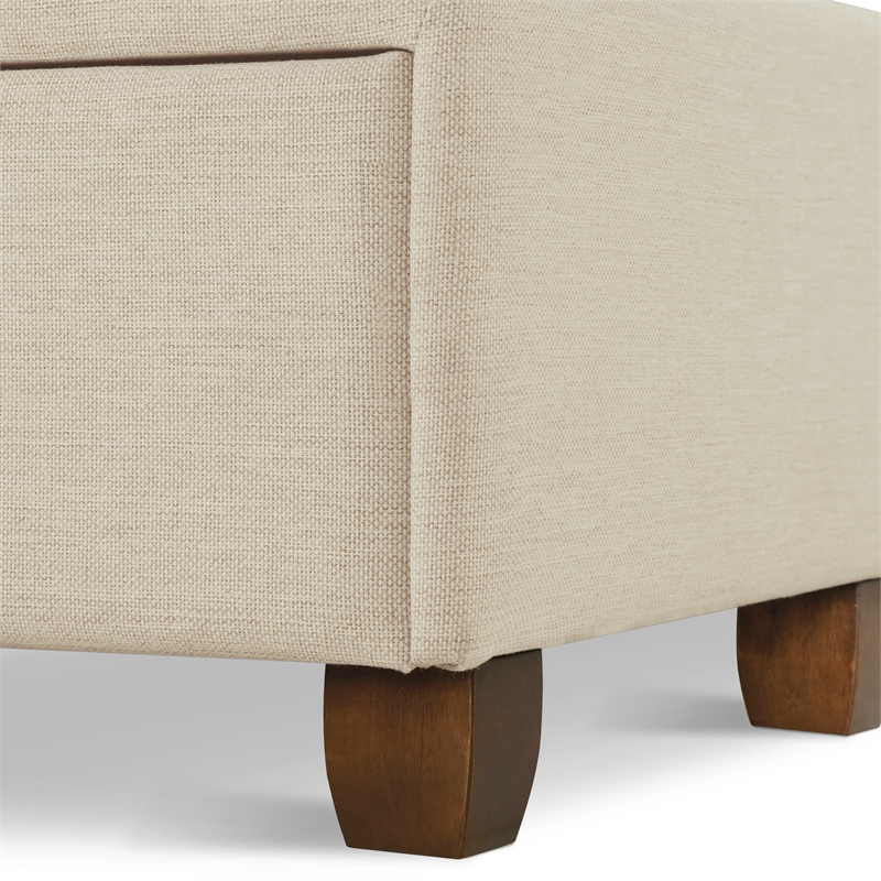 Finch Maxwell Storage Bed with Adjustable Height Headboard Queen Size Beige