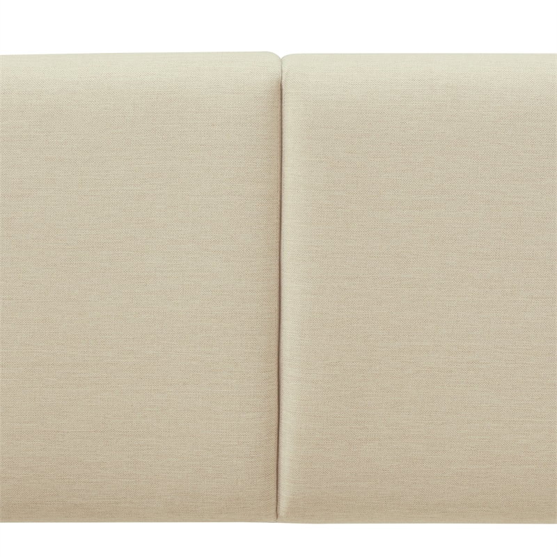 Finch Maxwell Storage Bed with Adjustable Height Headboard Queen Size Beige