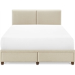 Finch Maxwell Storage Bed with Adjustable Height Headboard Queen Size Beige
