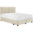 Finch Maxwell Storage Bed with Adjustable Height Headboard Queen Size Beige