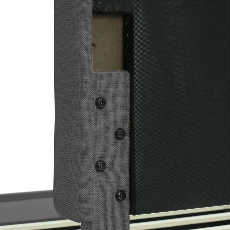 Finch Maxwell Storage Bed with Adjustable Height Headboard Queen Size Dark Gray
