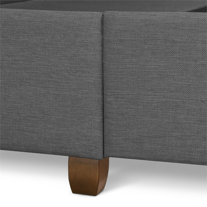 Finch Maxwell Storage Bed with Adjustable Height Headboard Queen Size Dark Gray