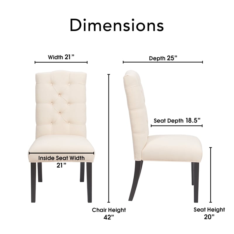 Finch Provence Tufted Dining Chair Set of 2 Beige