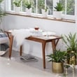 Finch Stratford Mid Century Entryway Bench Walnut Brown