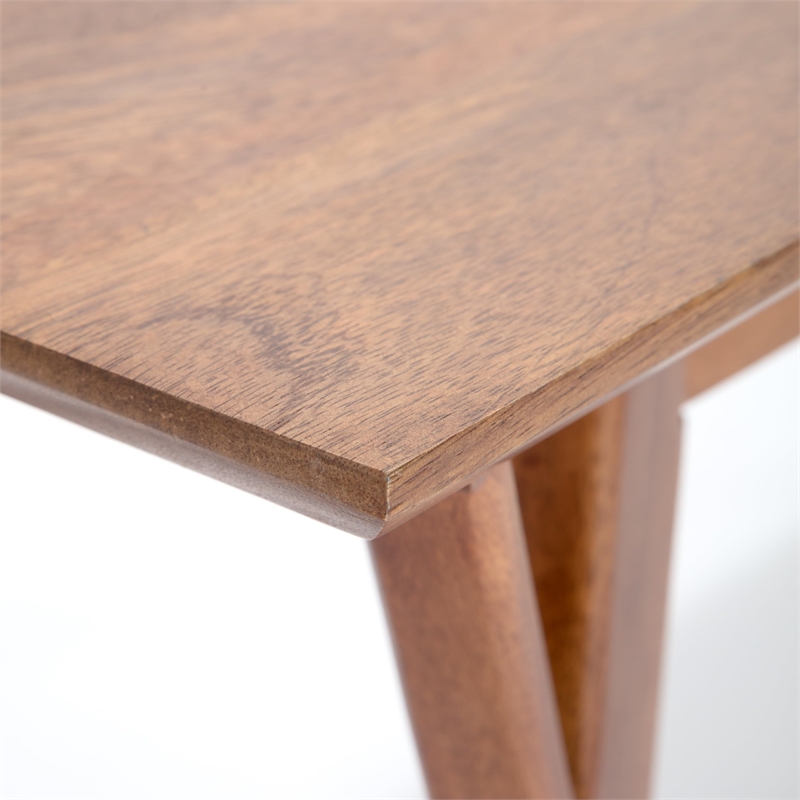 Finch Stratford Mid Century Entryway Bench Walnut Brown