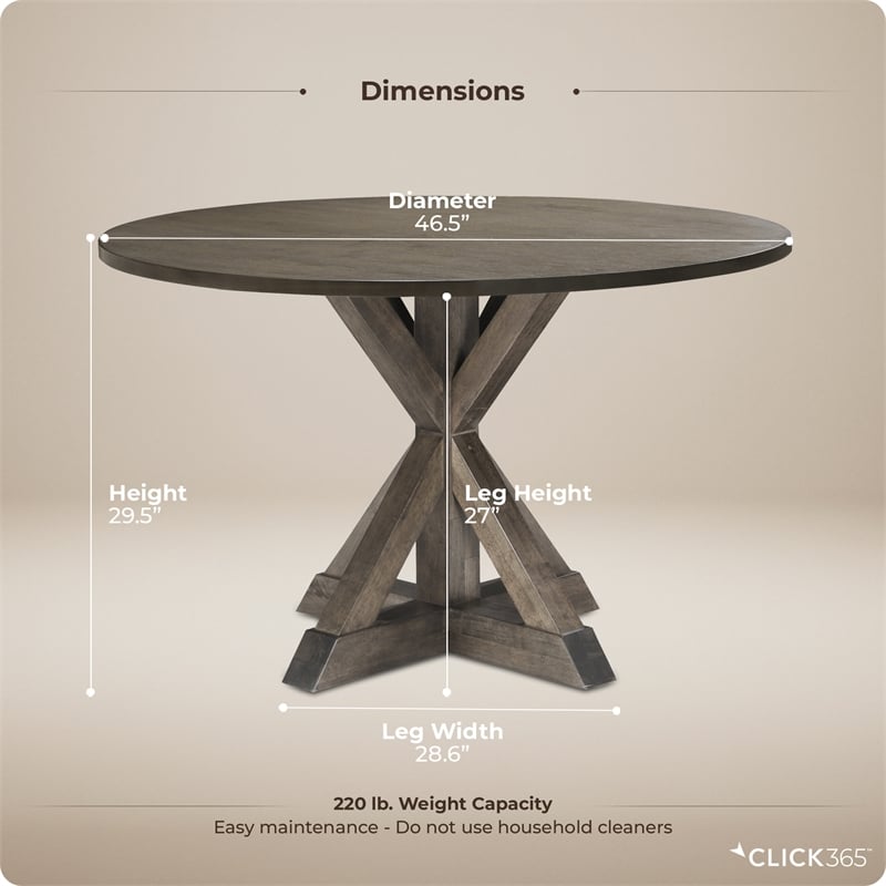 Finch Alfred Round Dining Table Rustic Brown