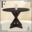 Finch Alfred Round Dining Table Rustic Dark Brown