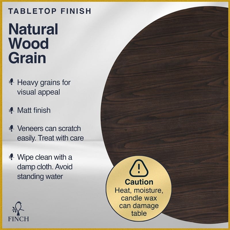 Finch Alfred Round Dining Table Rustic Dark Brown