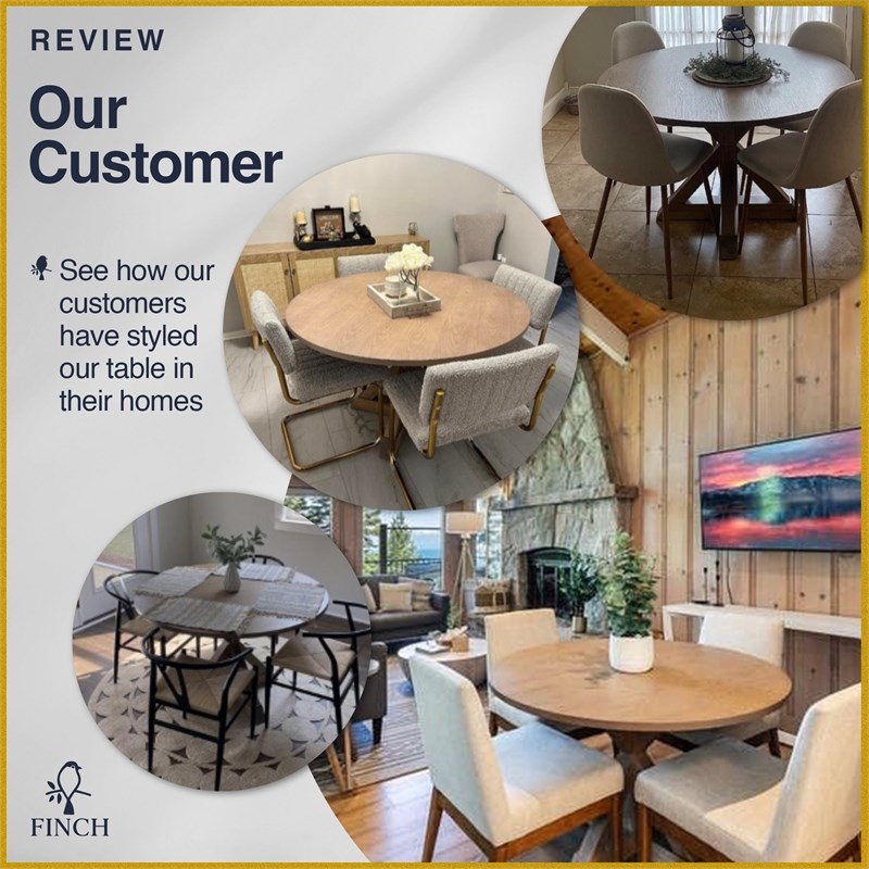 Finch Alfred Round Dining Table Rustic Dark Brown