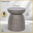 Finch Clayton Cement Pedestal Side Table with Modern Hourglass Design Gray