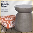 Finch Clayton Cement Pedestal Side Table with Modern Hourglass Design Gray