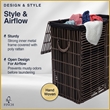 Finch Double Sturdy Laundry Hamper with Lid & Handles Basket Dark Brown