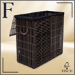 Finch Double Sturdy Laundry Hamper with Lid & Handles Basket Dark Brown