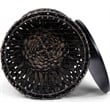Finch Twysted Wicker Side Table with Removable Lid Hourglass Brown and Black