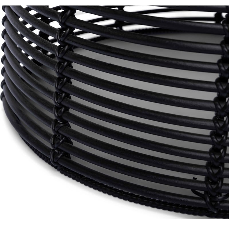 Finch Wyred Rattan Side Table with Removable Lid Hourglass Wicker Base Black