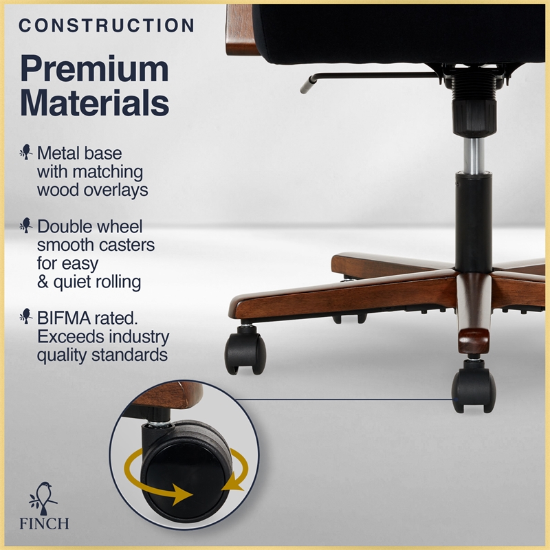 Finch Neo One Ergonomic Mid Back Office Chair in Soft Velvet Upholstery Black