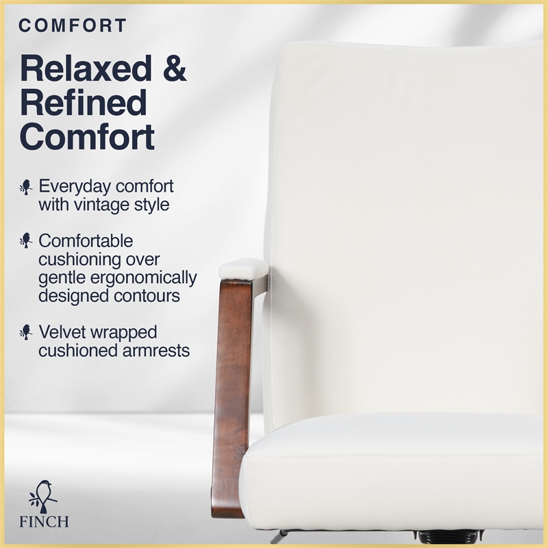 Finch Neo One Ergonomic Mid Back Office Chair in Soft Velvet Upholstery Cream