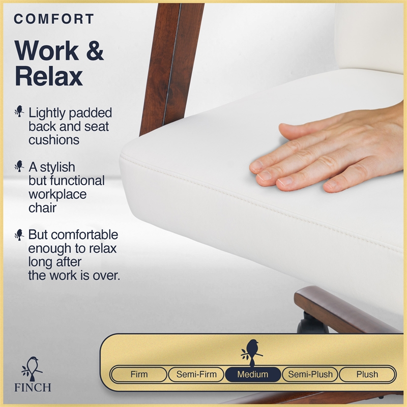 Finch Neo One Ergonomic Mid Back Office Chair in Soft Velvet Upholstery Cream