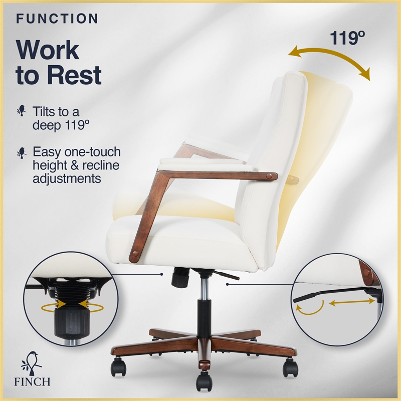 Finch Neo One Ergonomic Mid Back Office Chair in Soft Velvet Upholstery Cream