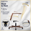 Finch Neo One Ergonomic Mid Back Office Chair in Soft Velvet Upholstery Cream