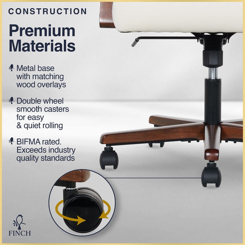 Finch Neo One Ergonomic Mid Back Office Chair in Soft Velvet Upholstery Cream