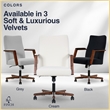 Finch Neo One Ergonomic Mid Back Office Chair in Soft Velvet Upholstery Cream