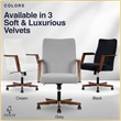 Finch Neo One Ergonomic Mid Back Office Chair in Soft Velvet Upholstery Gray