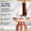 Finch Adler Metal Accent Side Table 16 Hourglass Shape Ivory White Rose Gold