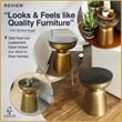 Finch Adler Metal Accent Side Table 16 Hourglass Shape Ivory White Rose Gold