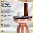 Finch Adler Metal Accent Side Table 16 Hourglass Shape Polished Black Rose Gold