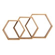 Universal Expert Abacus Hexagon Shelves Set of 3 Modern Oak