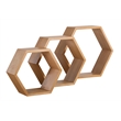 Universal Expert Abacus Hexagon Shelves Set of 3 Modern Oak