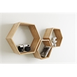 Universal Expert Abacus Hexagon Shelves Set of 3 Modern Oak