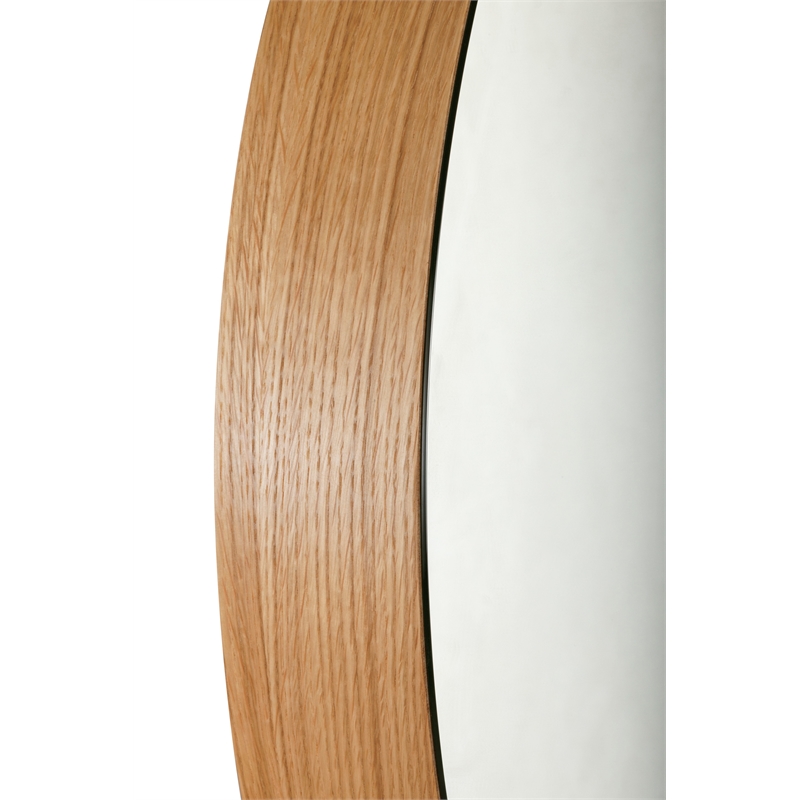 Universal Expert Remus Round Mirror Modern Oak