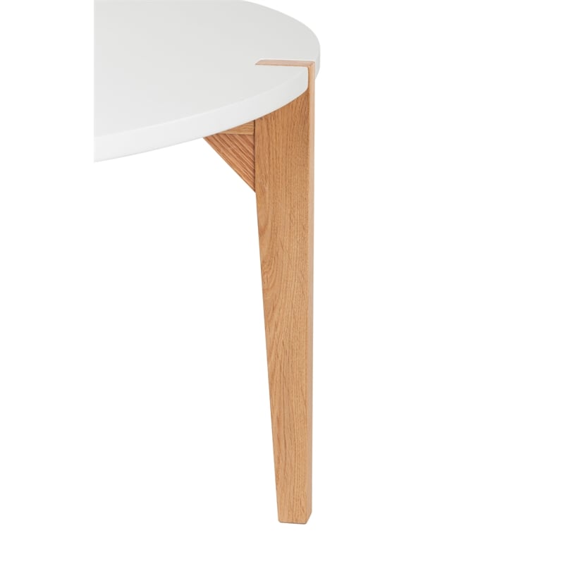 Universal Expert Abacus Round Coffee Table Modern Oak and White