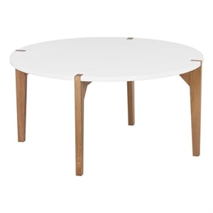 Universal Expert Abacus Round Coffee Table Modern Oak and White
