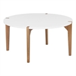 Universal Expert Abacus Round Coffee Table Modern Oak and White