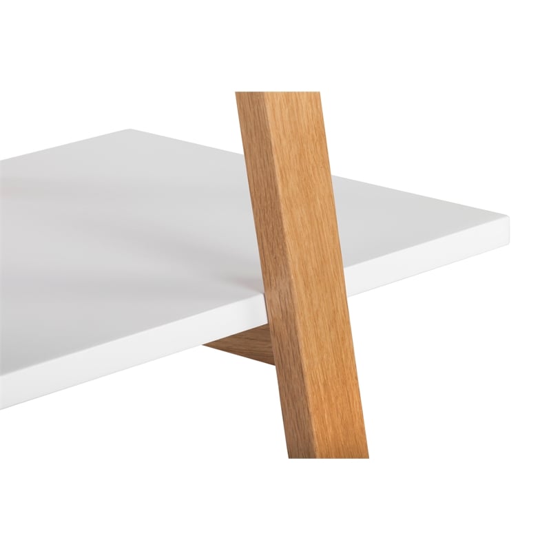 Universal Expert Abacus Ladder Bookshelf Modern Oak and White