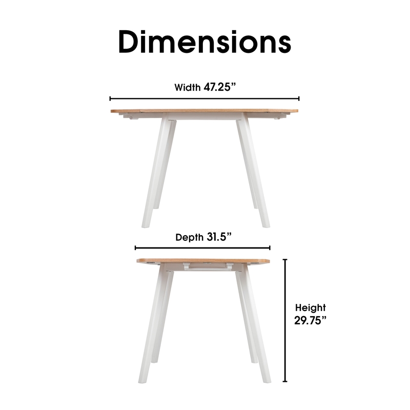 Universal Expert Abacus Extendable Dining Table Modern Oak and White