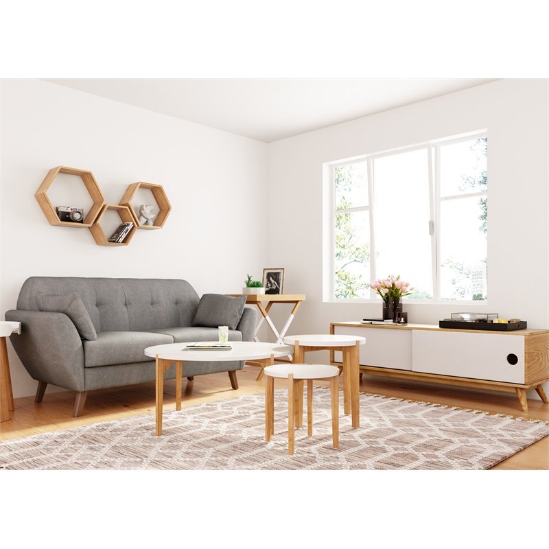 Universal Expert Remus Folding Tray Table Modern Oak and White