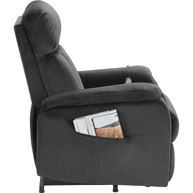ClickDecor Samson Power Lift Recliner Chair Dark Gray