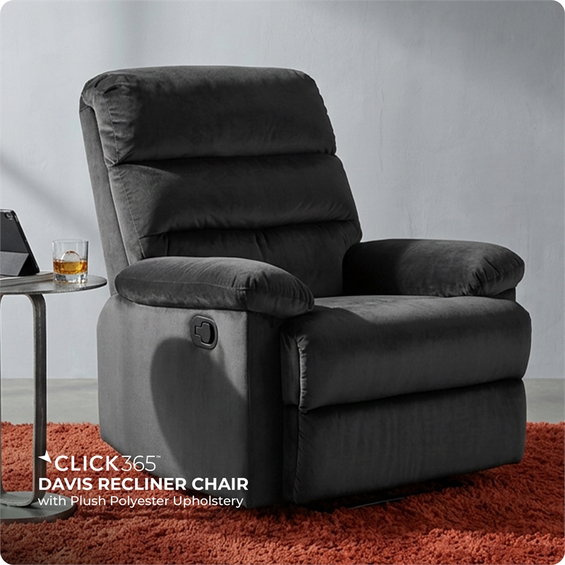ClickDecor Davis Recliner Chair Dark Gray