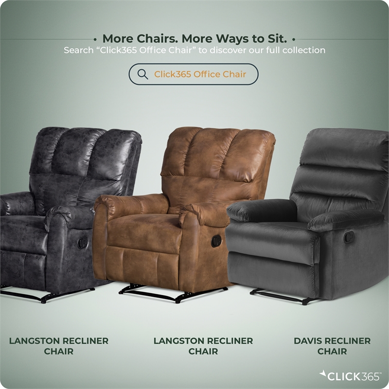 ClickDecor Davis Recliner Chair Dark Gray