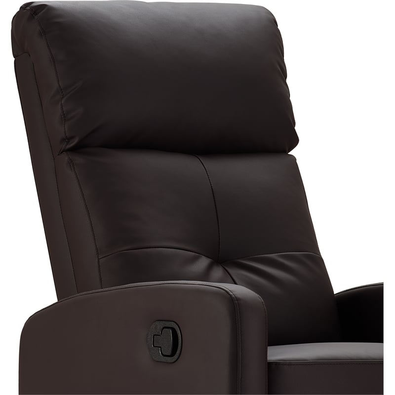 ClickDecor Henderson Leather Recliner Chair Dark Brown