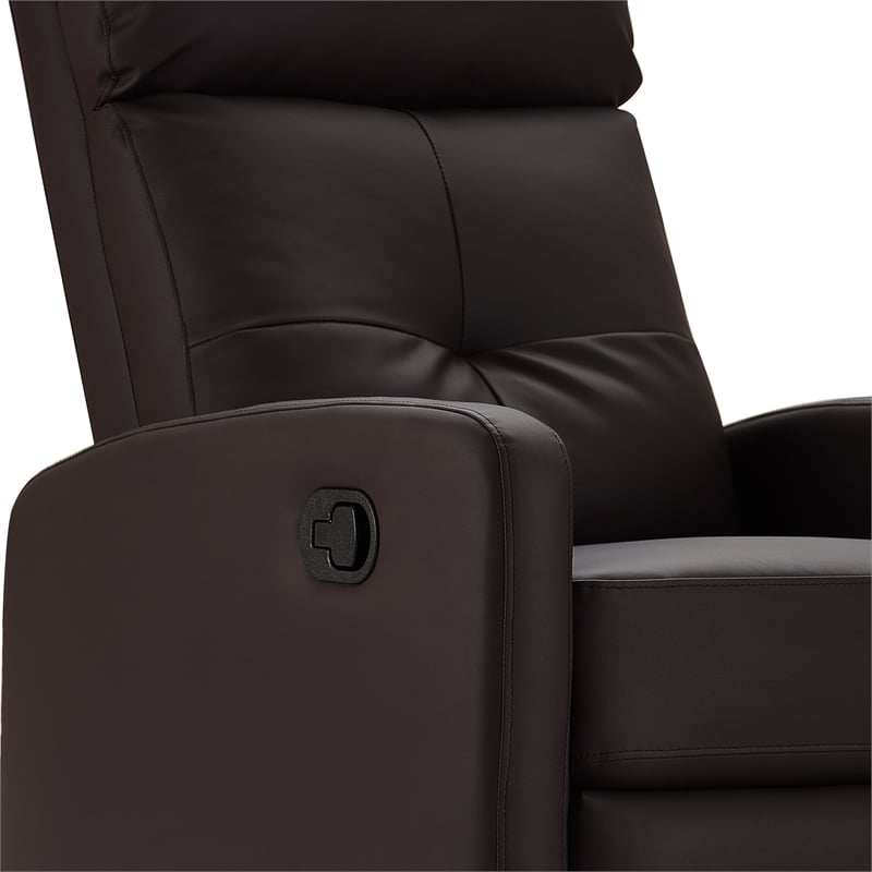 ClickDecor Henderson Leather Recliner Chair Dark Brown
